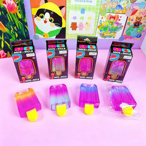 1/3Pcs Ice Cream Squishy Squeeze Toy Nice Cube Sensory Fidget Toy Portable Stress Relief Gadget for Office Home Daily Relax