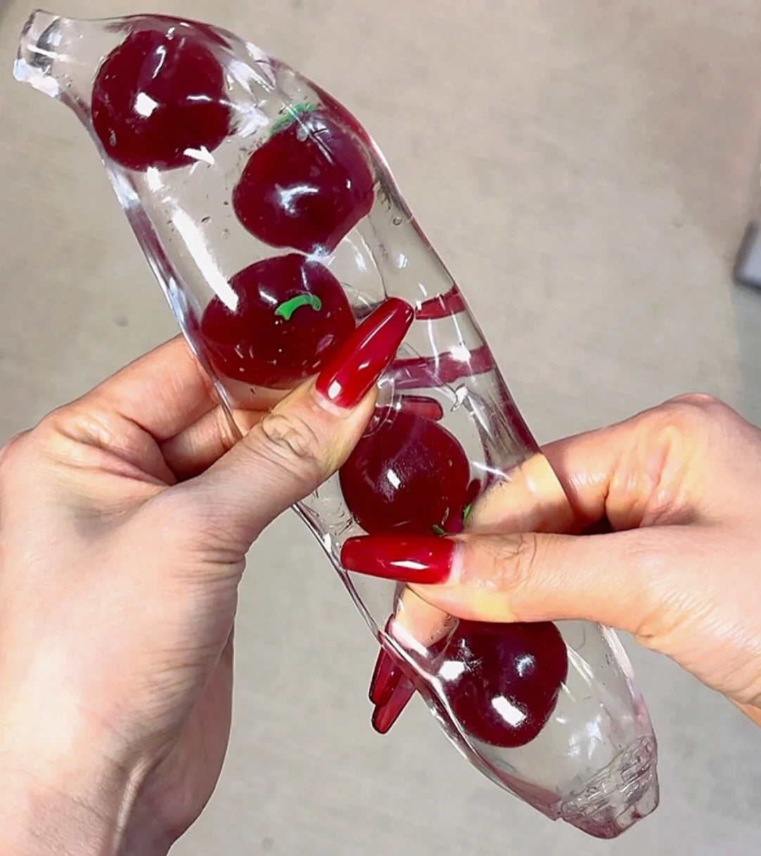 [CHIBOKI]Cherry & Dream Banana: Water-Textured Handmade Stress Relief Ball