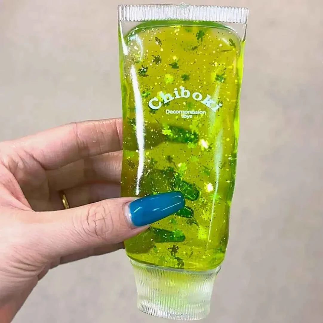 Chiboki Toothpaste Squishy – Glitter Jelly ASMR Toy