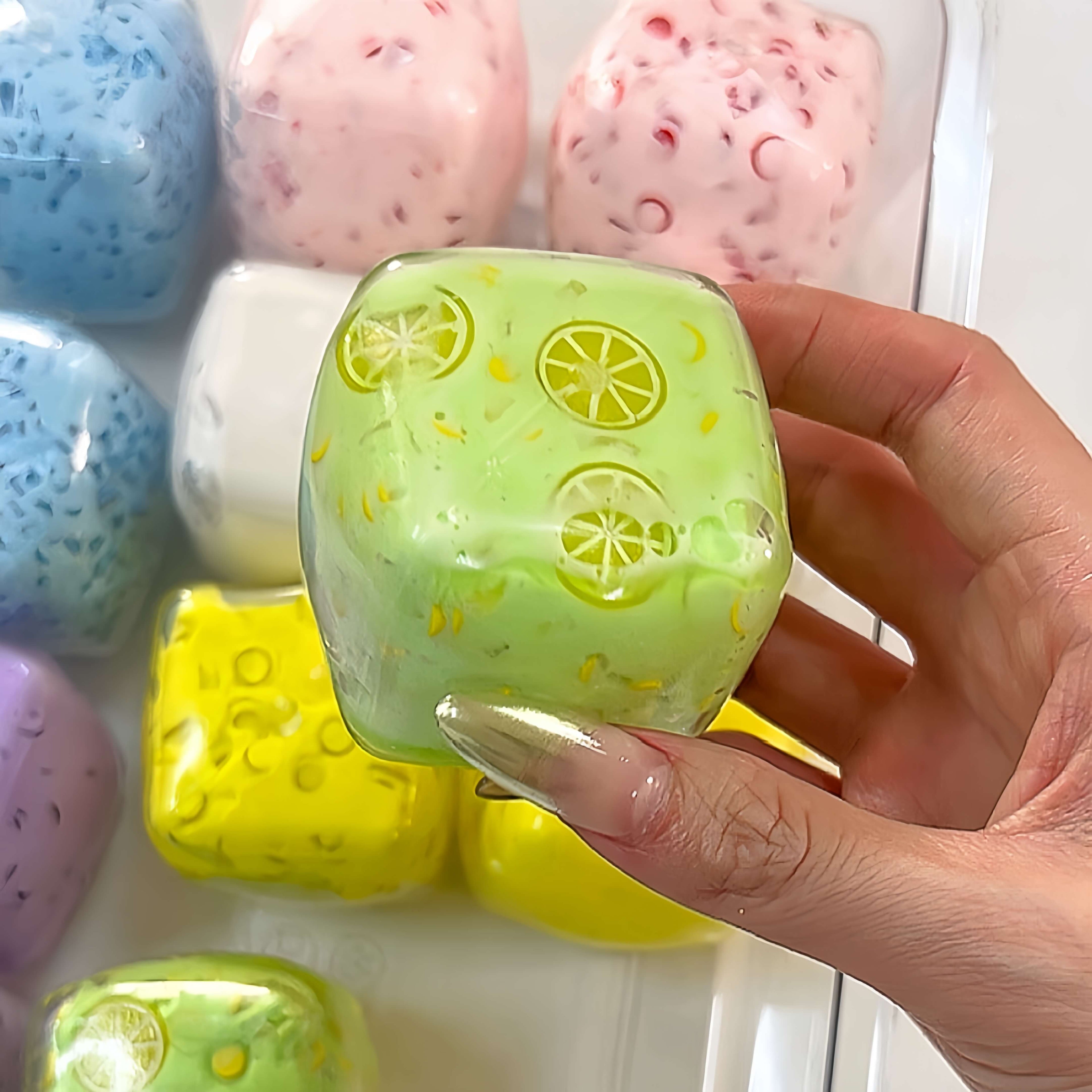 [CHIBOKI]Original Freeze-Dried Yogurt Stress Ball – Handmade Square Decompression Fidget Toy