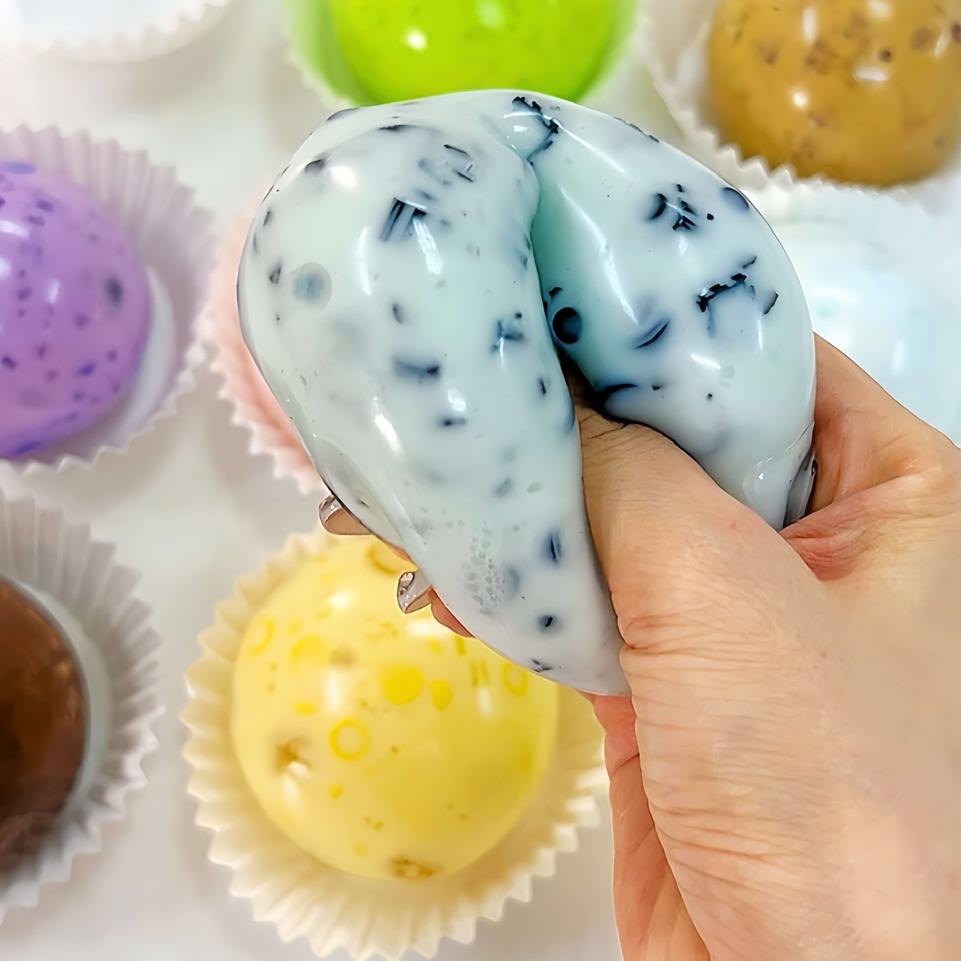 [CHIBOKI] Cream Cheese & Jumbo Candy Block Handmade Stress Relief Ball