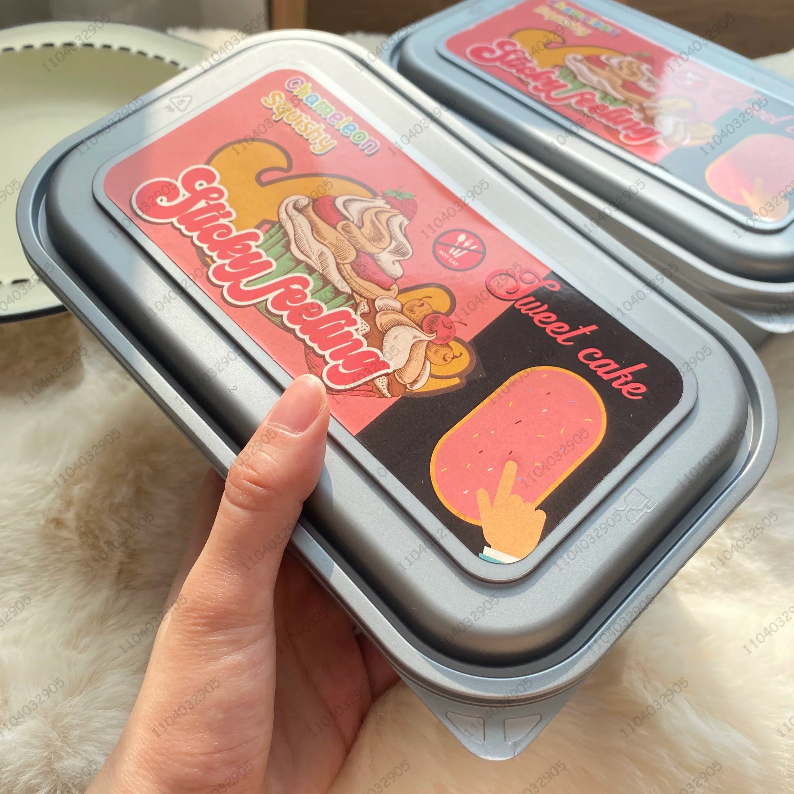 Sticky Box Cake Squishy Toy Slow Rising Moist Ice Cream Box Fidget Toys anti Stress Relief ASMR Sensory Toys for Kids and Adult