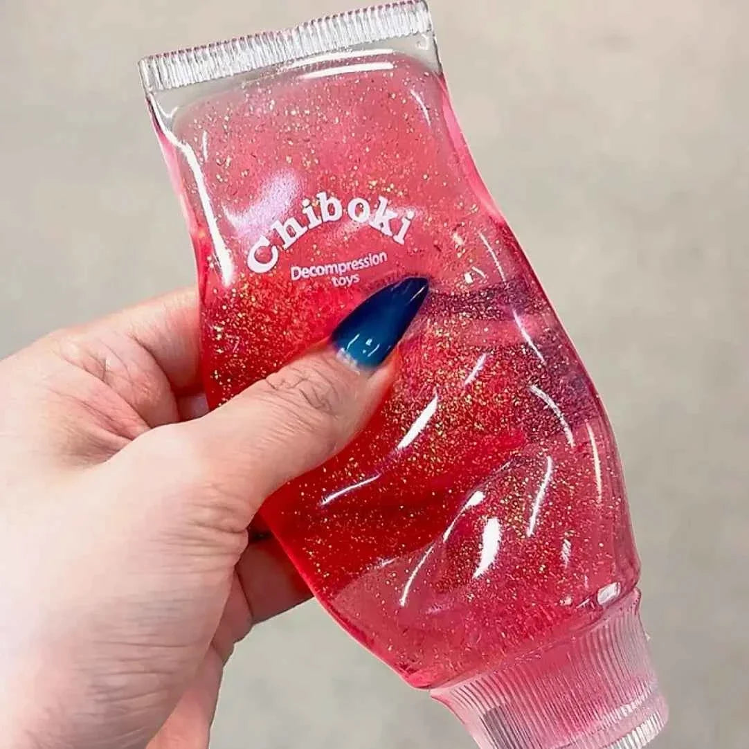 Chiboki Toothpaste Squishy – Glitter Jelly ASMR Toy